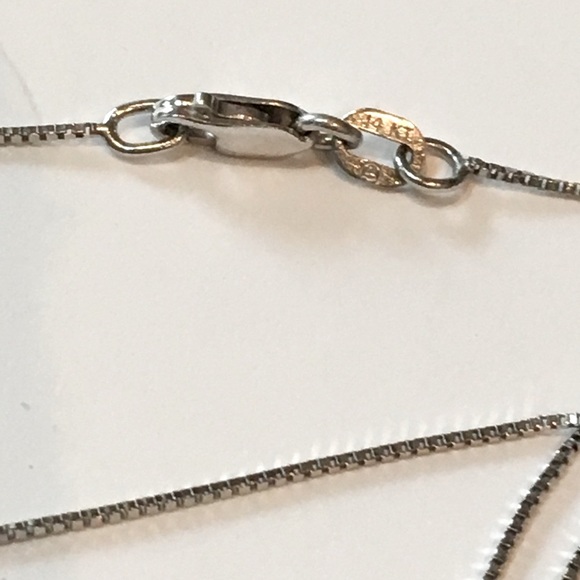 Solid 14K White Gold Box Link 18” Neck Chain Necklace Lobster Claw Clasp - Picture 9 of 12